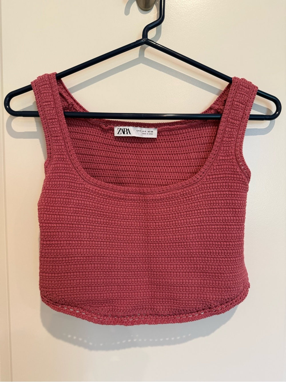 Zara Rose Crochet Scoop Crop Tank